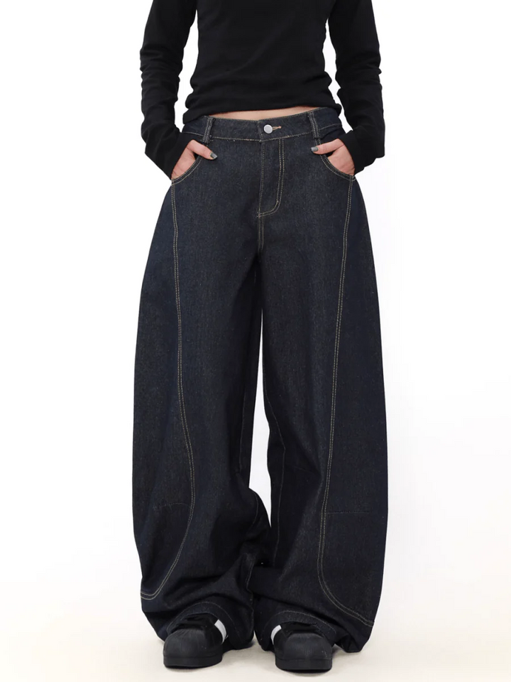 [MRNEARLY] wide leg straight jeans st1845
