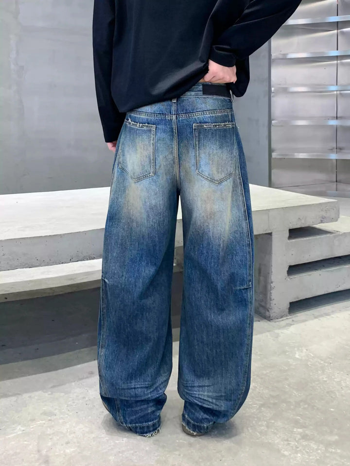 RELAXED STRAIGHT-LEG WASHED JEANS st5150